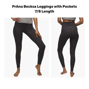 PrAna Ribbed Leggings - 7/8 Length - Charcoal Gray